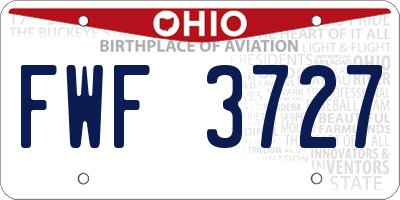 OH license plate FWF3727