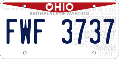 OH license plate FWF3737