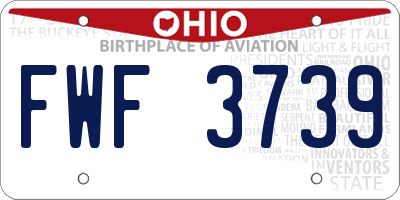 OH license plate FWF3739