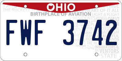 OH license plate FWF3742