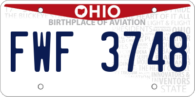 OH license plate FWF3748
