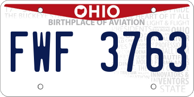 OH license plate FWF3763