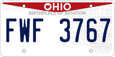 OH license plate FWF3767