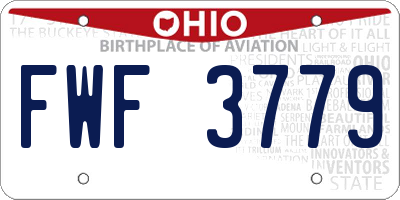 OH license plate FWF3779