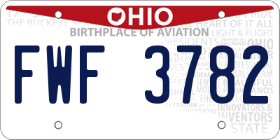 OH license plate FWF3782