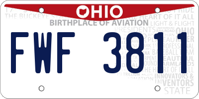 OH license plate FWF3811