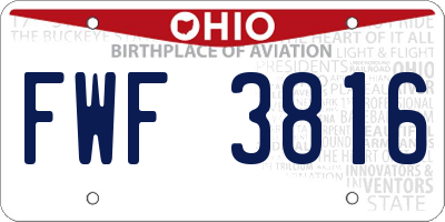 OH license plate FWF3816