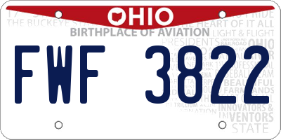 OH license plate FWF3822