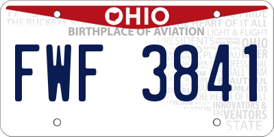 OH license plate FWF3841