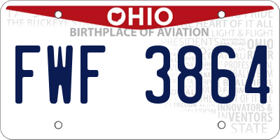 OH license plate FWF3864