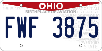 OH license plate FWF3875