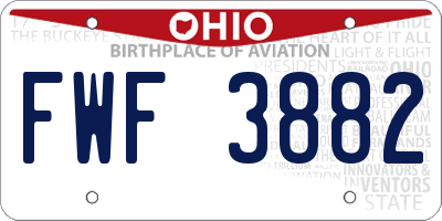 OH license plate FWF3882