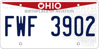 OH license plate FWF3902