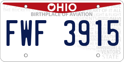 OH license plate FWF3915
