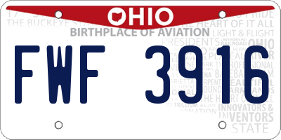 OH license plate FWF3916