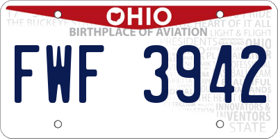 OH license plate FWF3942