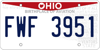 OH license plate FWF3951
