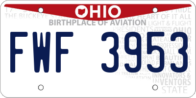 OH license plate FWF3953
