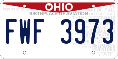OH license plate FWF3973