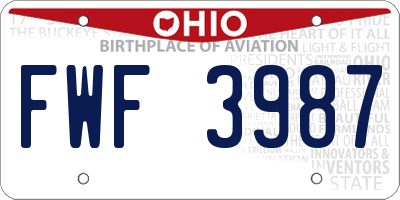 OH license plate FWF3987