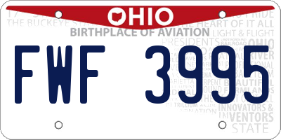 OH license plate FWF3995