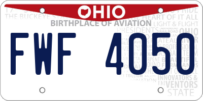 OH license plate FWF4050