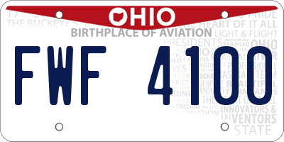 OH license plate FWF4100
