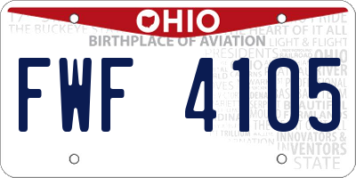 OH license plate FWF4105