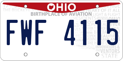 OH license plate FWF4115