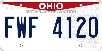 OH license plate FWF4120