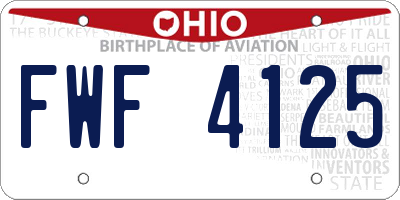 OH license plate FWF4125