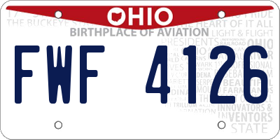 OH license plate FWF4126