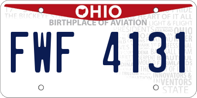 OH license plate FWF4131