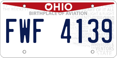 OH license plate FWF4139