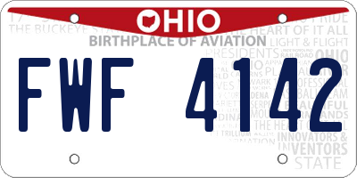 OH license plate FWF4142