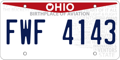 OH license plate FWF4143