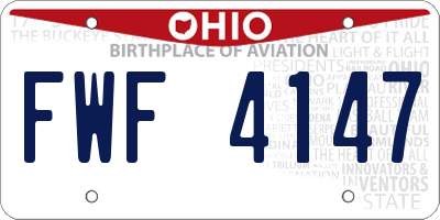 OH license plate FWF4147