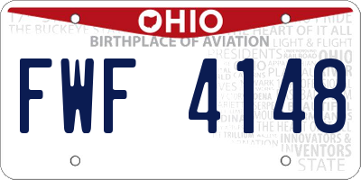 OH license plate FWF4148