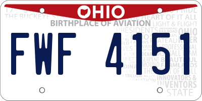 OH license plate FWF4151