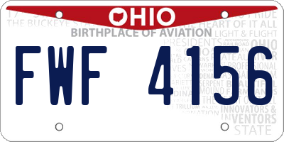 OH license plate FWF4156
