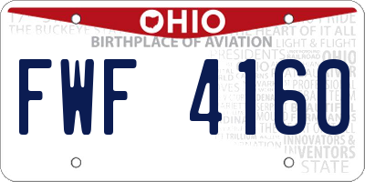 OH license plate FWF4160