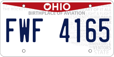 OH license plate FWF4165