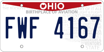 OH license plate FWF4167