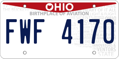 OH license plate FWF4170