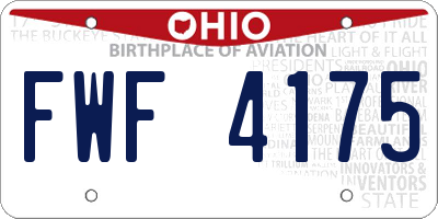 OH license plate FWF4175