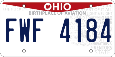 OH license plate FWF4184