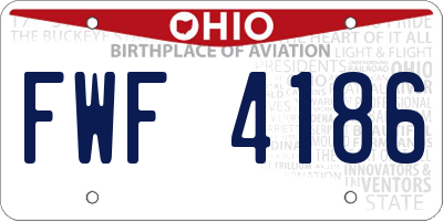 OH license plate FWF4186