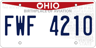 OH license plate FWF4210