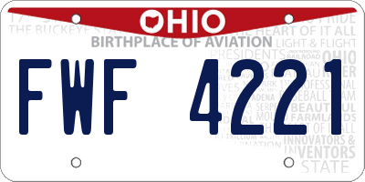 OH license plate FWF4221