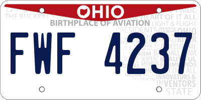 OH license plate FWF4237